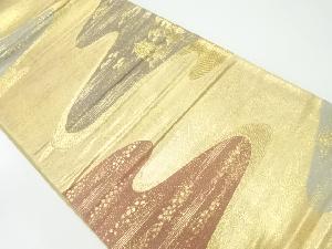 霞に風景模様織出し袋帯